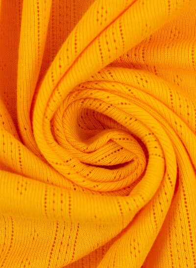 Swafing zonnebloemgeel - ajour pointelle tricot