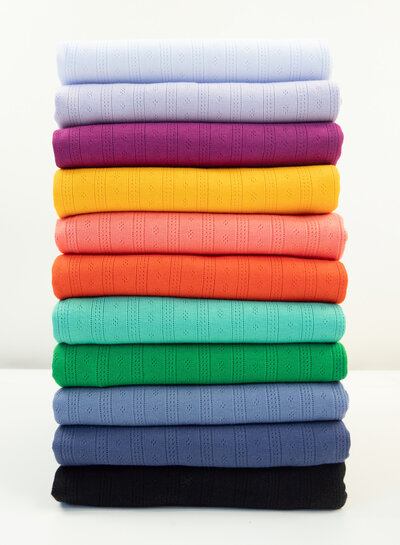 Swafing zonnebloemgeel - ajour pointelle tricot