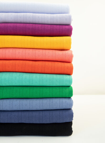 Swafing zonnebloemgeel - ajour pointelle tricot