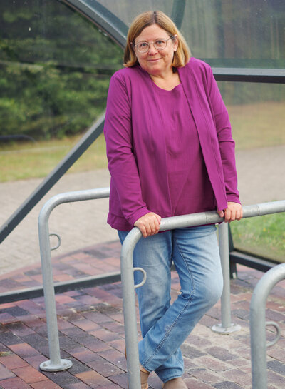 Swafing amaranth magenta - openwork pointelle jersey