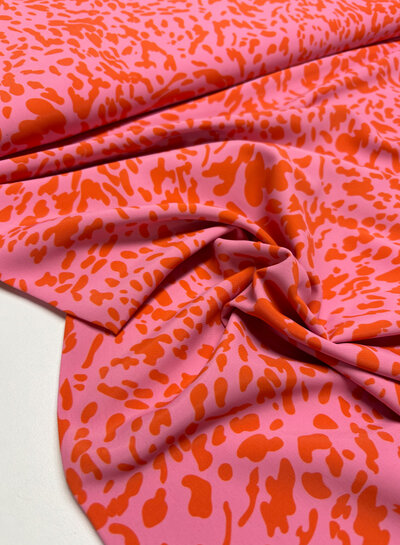 A la Ville Animal pink - soepelvallende crepe - prachtige italiaanse kwaliteit
