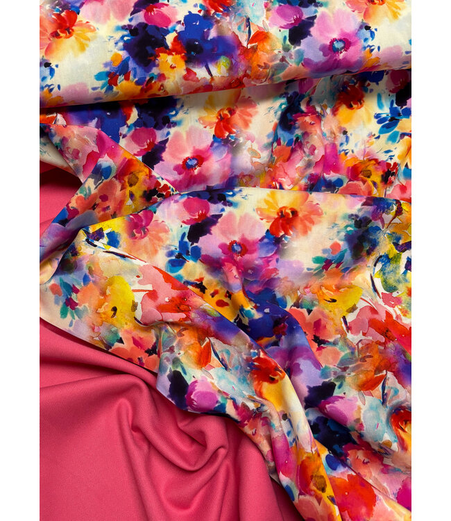 Madeline fuchsia -  geweven bamboe - gerecycleerde, heel soepelvallende stof en geen kreuk