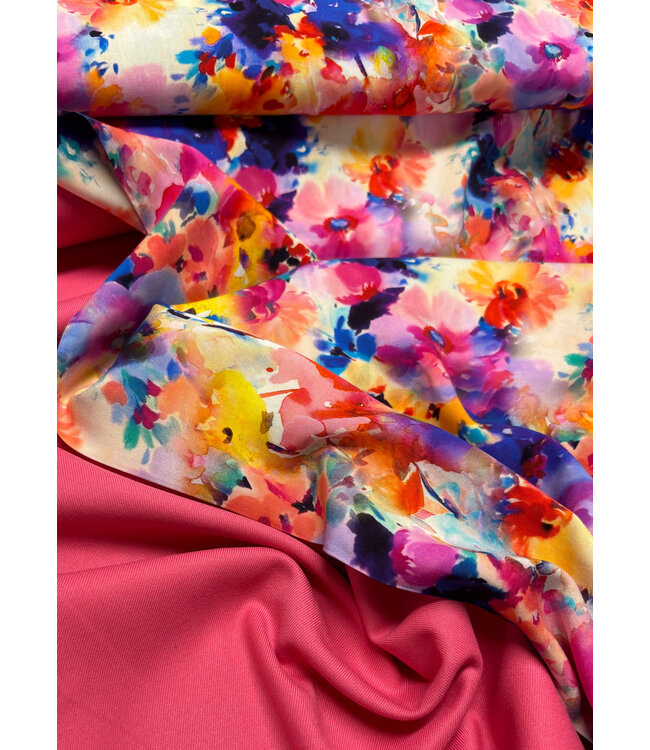 Madeline fuchsia -  geweven bamboe - gerecycleerde, heel soepelvallende stof en geen kreuk