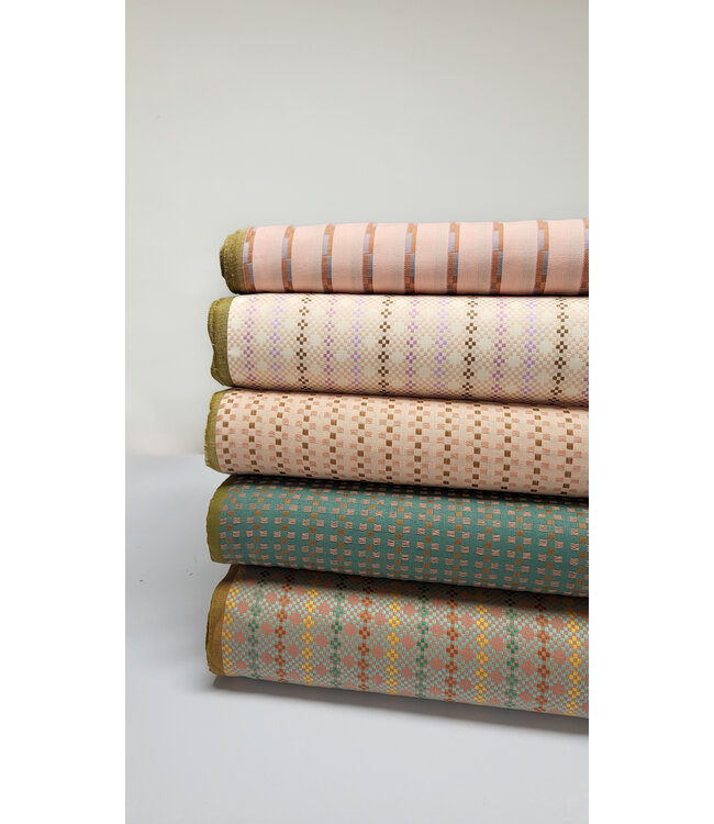 Fableism jacquard cotton track stripe - blossom pink