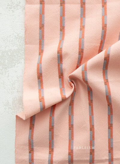 Fableism jacquard cotton track stripe - blossom pink
