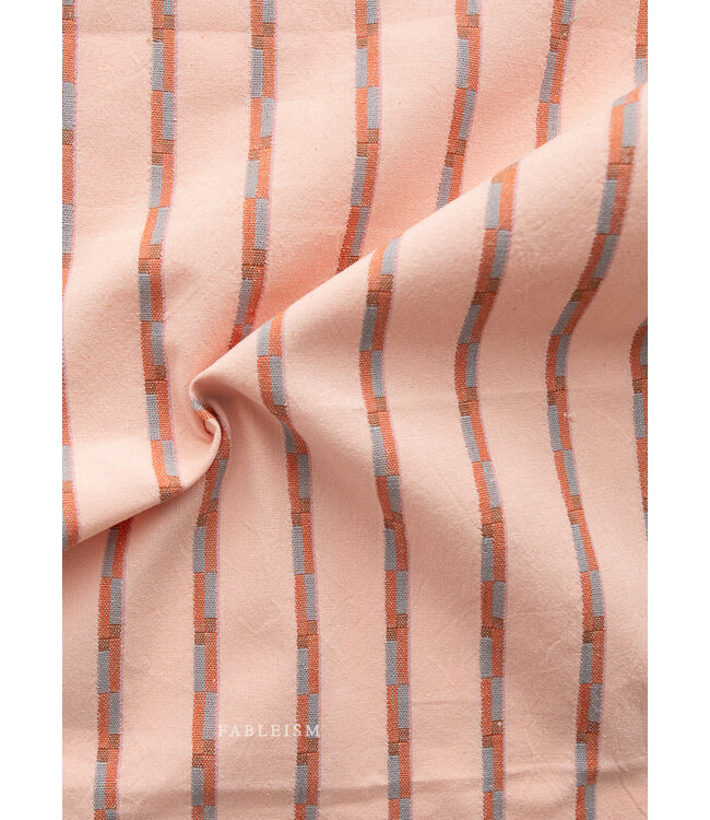 Fableism jacquard cotton track stripe - blossom pink