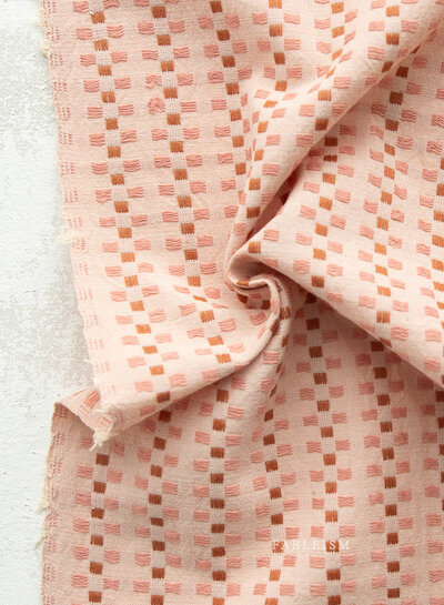 Fableism jacquard cotton basket weave - soft pink