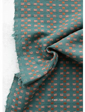 Fableism jacquard cotton basket weave - teal