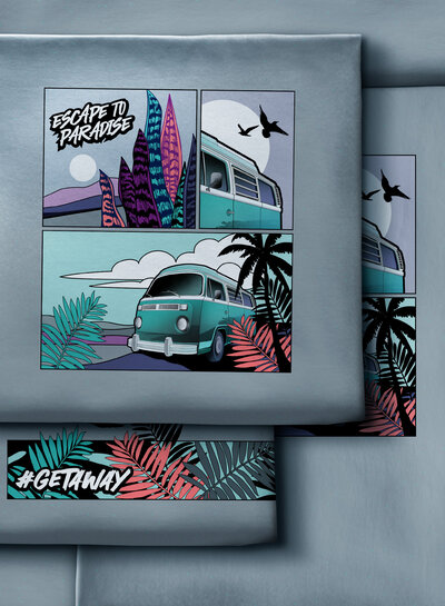 THORSTEN BERGER Escape to paradise - Thorsten Berger - tricot panel 85cm height