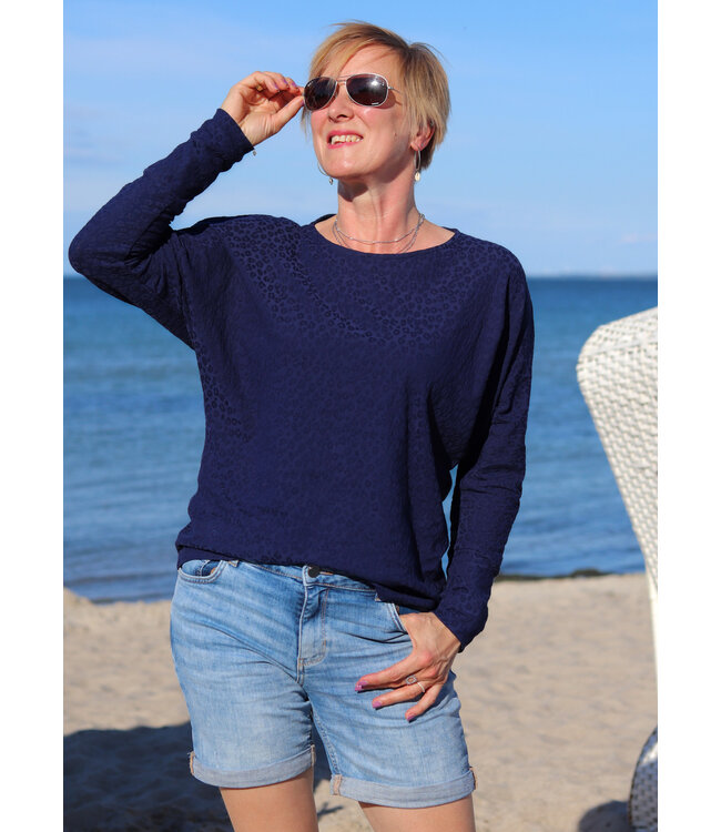 Swafing marineblauw - zomers katoenbreisel - heel mooie breistructuur