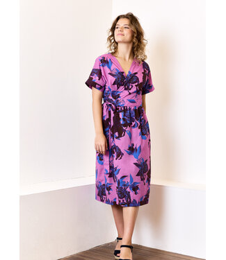 Atelier Jupe purple cotton with flowers
