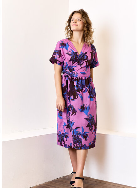 Atelier Jupe purple cotton with flowers