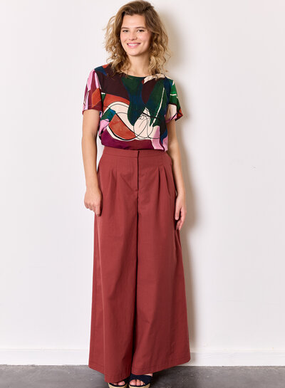 Atelier Jupe marsala red organic cotton