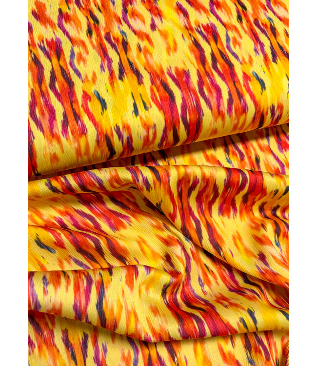 A la Ville Sunset brush - crepe met seersucker textuur