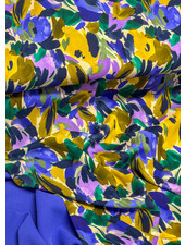 A la Ville painted flowers - lila en oker - Italiaanse viscose