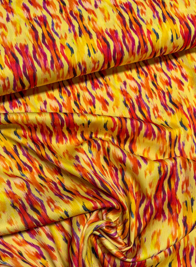 A la Ville Sunset brush - crepe met seersucker textuur