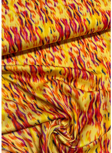 A la Ville Sunset brush - crepe met seersucker textuur