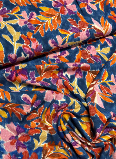 A la Ville painterly leaves - Italian viscose