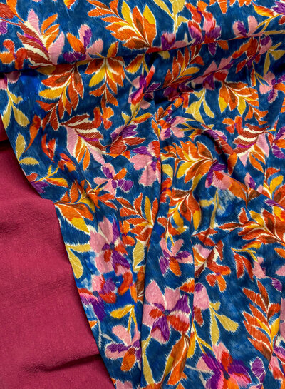 A la Ville painterly leaves - Italiaanse viscose