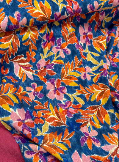 A la Ville painterly leaves - Italian viscose