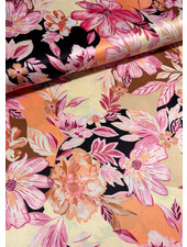 A la Ville beautiful pink floral splendor - satin