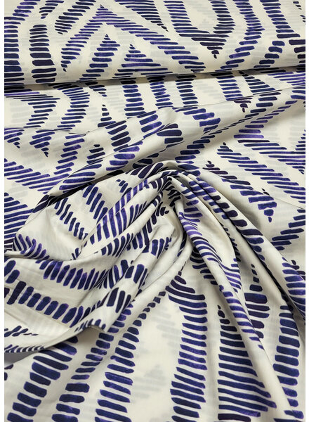 A la Ville Ikat print - beautiful blue and off-white - cotton voile