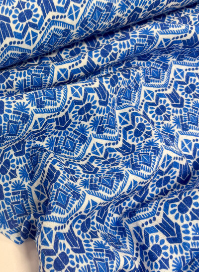 Madeline Indigo folk - tetra / double gauze