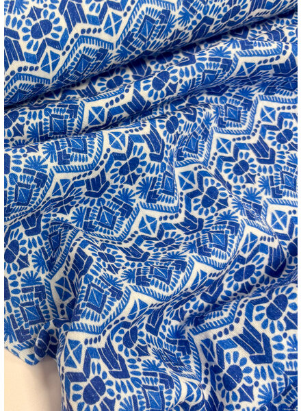 Madeline Indigo folk - tetra / double gauze