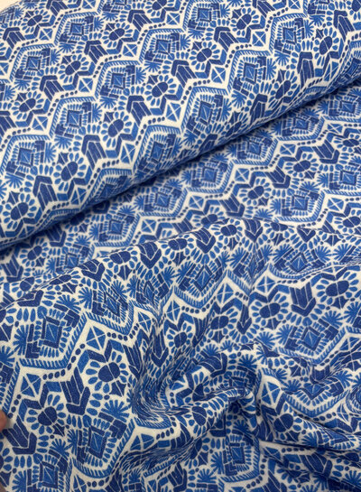 Madeline Indigo folk - tetra / double gauze