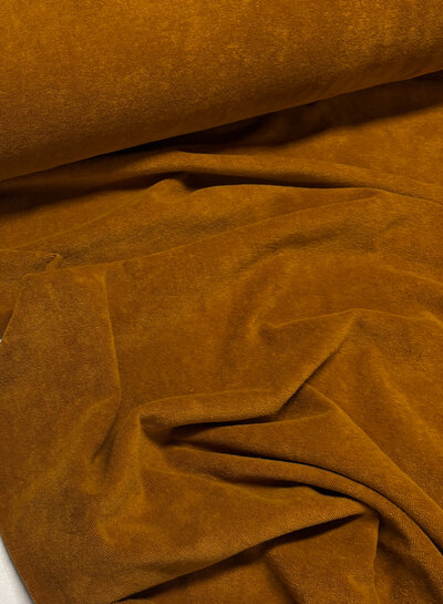 cognac rekbare badstof/spons