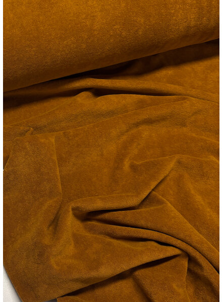cognac stretch terry cloth/sponge