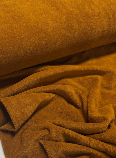 cognac stretch terry cloth/sponge