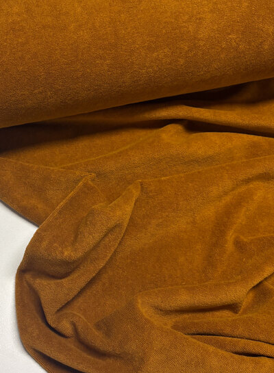 cognac stretch terry cloth/sponge