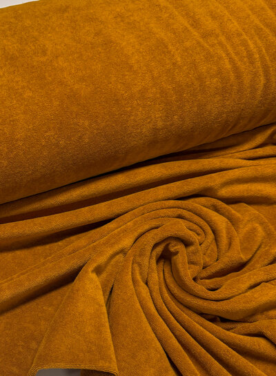 cognac stretch terry cloth/sponge