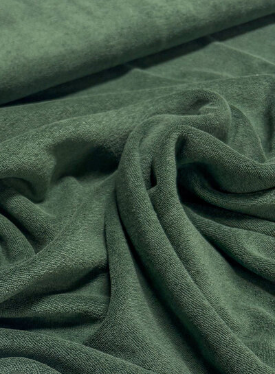 Madeline donkergroen  - rekbare badstof - spons