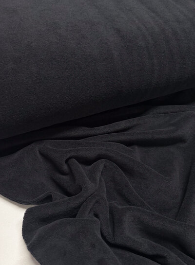 black sponge - stretch terry cloth