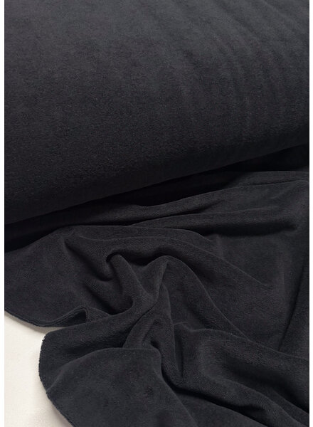 black sponge - stretch terry cloth