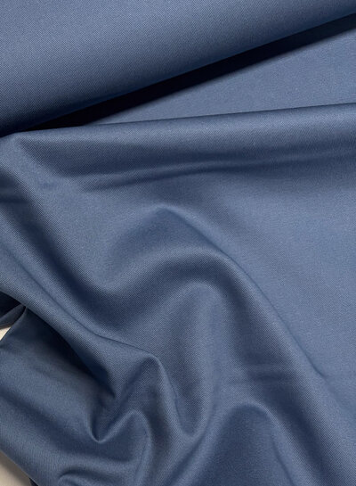 Madeline denim blue cotton gabardine - tight and sturdy woven - trench coat fabric (not waterproof)