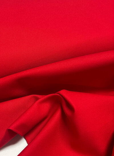 Madeline red cotton gabardine - tight and sturdy woven - trench coat fabric (not waterproof)