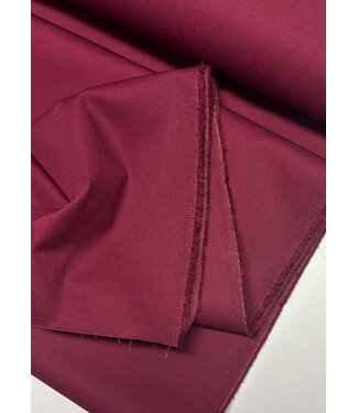 Madeline burgundy cotton gabardine - tight and sturdy woven - trench coat fabric (not waterproof)