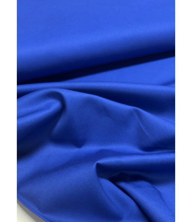 kobaltblauw katoen gabardine - vast en stevig geweven - trenchcoat stof (niet waterproof)
