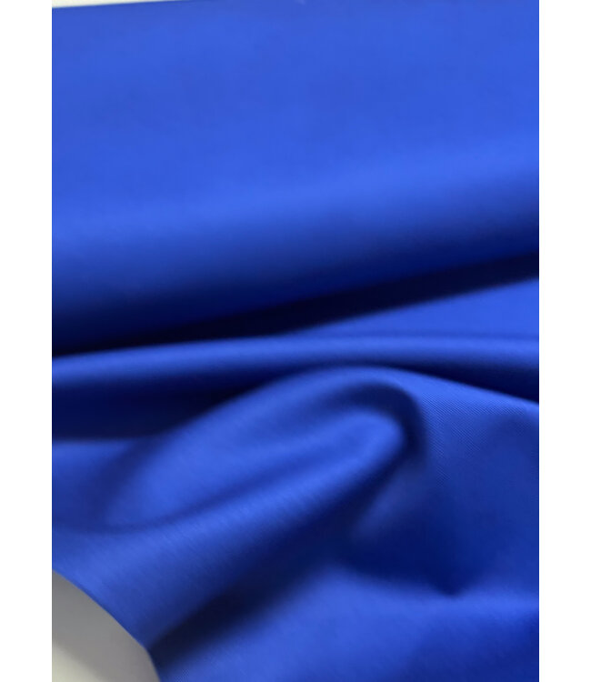 kobaltblauw katoen gabardine - vast en stevig geweven - trenchcoat stof (niet waterproof)