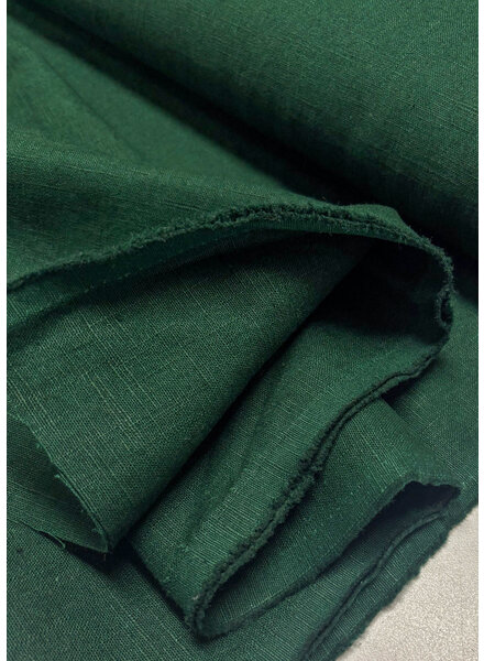 100% washed linen bottle green