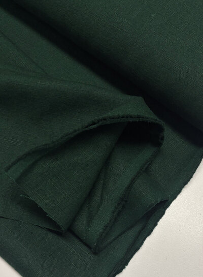 100% washed linen bottle green