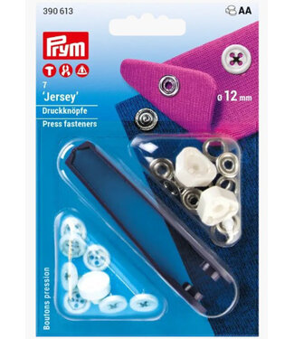 Prym Buttons (black) - sew-free jersey snap fasteners - 12mm 7 pieces