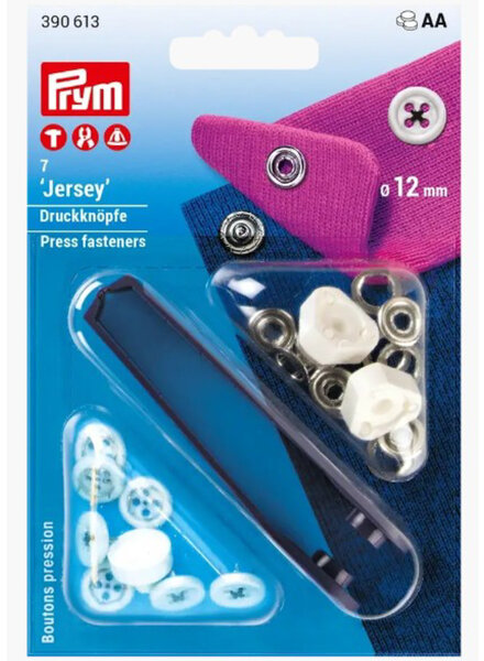 Prym Buttons (black) - sew-free jersey snap fasteners - 12mm 7 pieces