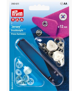 Prym Knoopjes (blauw)  - naaivrije jersey drukknopen - 12mm 7 stuks