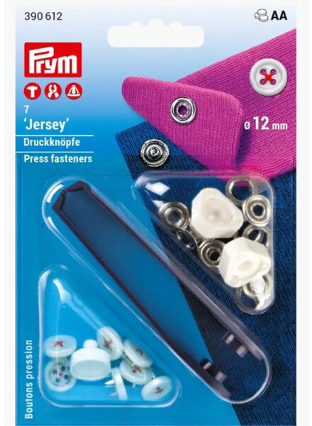 Prym Buttons (red) - sew-free jersey snap fasteners - 12mm - 7 pieces