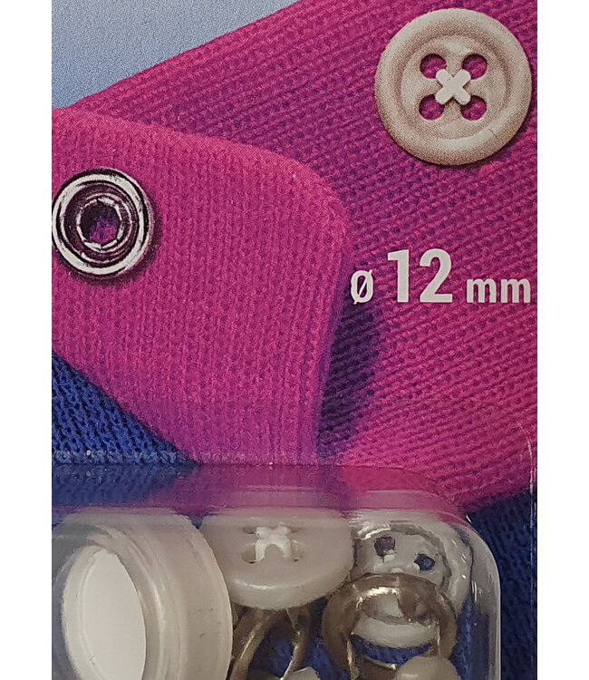 Prym Knoopjes (wit)  - naaivrije jersey drukknopen - 12mm 7 stuks