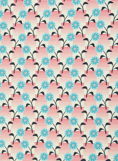 Madeline Deco peaks - blue flowers - zachte canvas